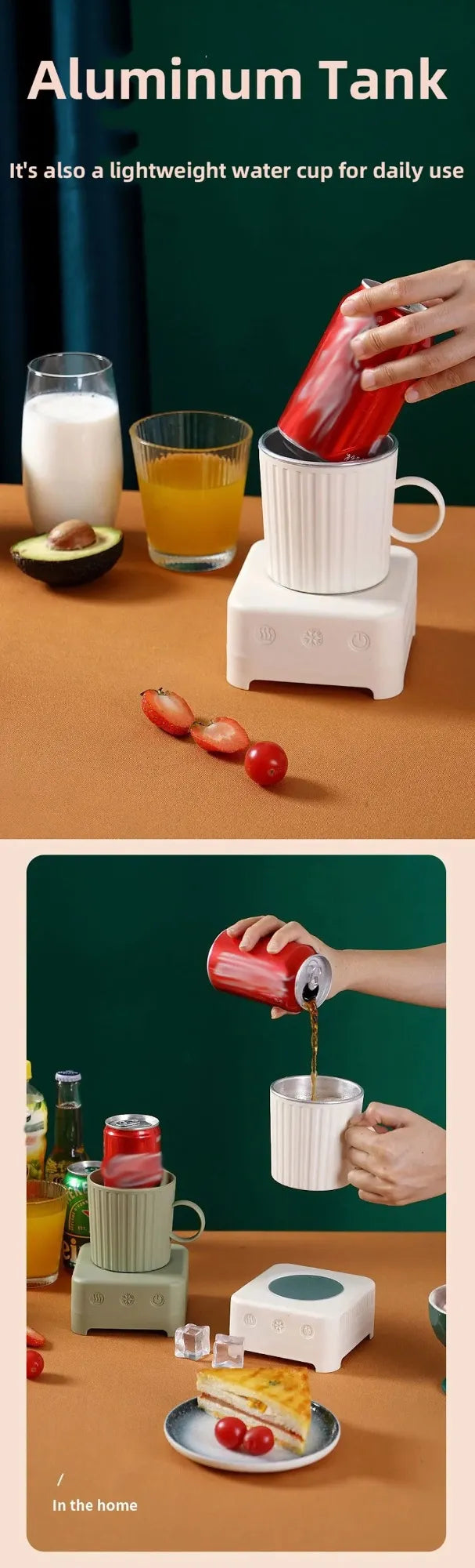 Mini Quick Cooling Cup Beer Beverage Rapid Refrigeration Ice Maker Machine Cold Drink Heating Home Dormitory Food Grade 400ml Kitchen Gadgets