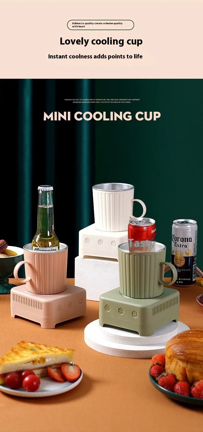 Mini Quick Cooling Cup Beer Beverage Rapid Refrigeration Ice Maker Machine Cold Drink Heating Home Dormitory Food Grade 400ml Kitchen Gadgets