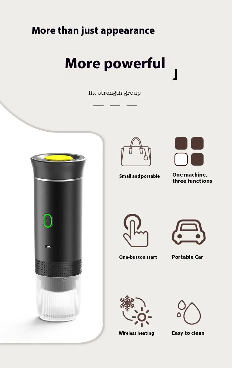 Electric Grinder Coffee Travel Handy 3 In1 Espresso Portable Coffee Espresso Maker Machine Cafe Portable Capsule Coffee Machine Kitchen Gadgets