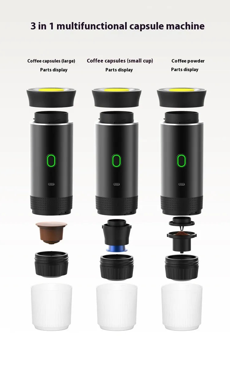 Electric Grinder Coffee Travel Handy 3 In1 Espresso Portable Coffee Espresso Maker Machine Cafe Portable Capsule Coffee Machine Kitchen Gadgets