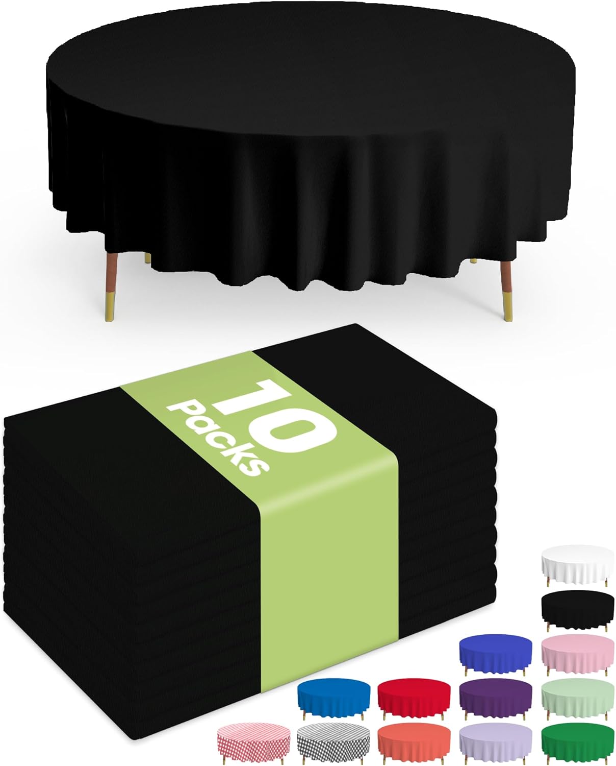 Pureegg Plastic Table Cloth 10 Pack, 54 x 108 Inch Disposable Table Cloths for Party, Picnic and Wedding, Rectangle, White