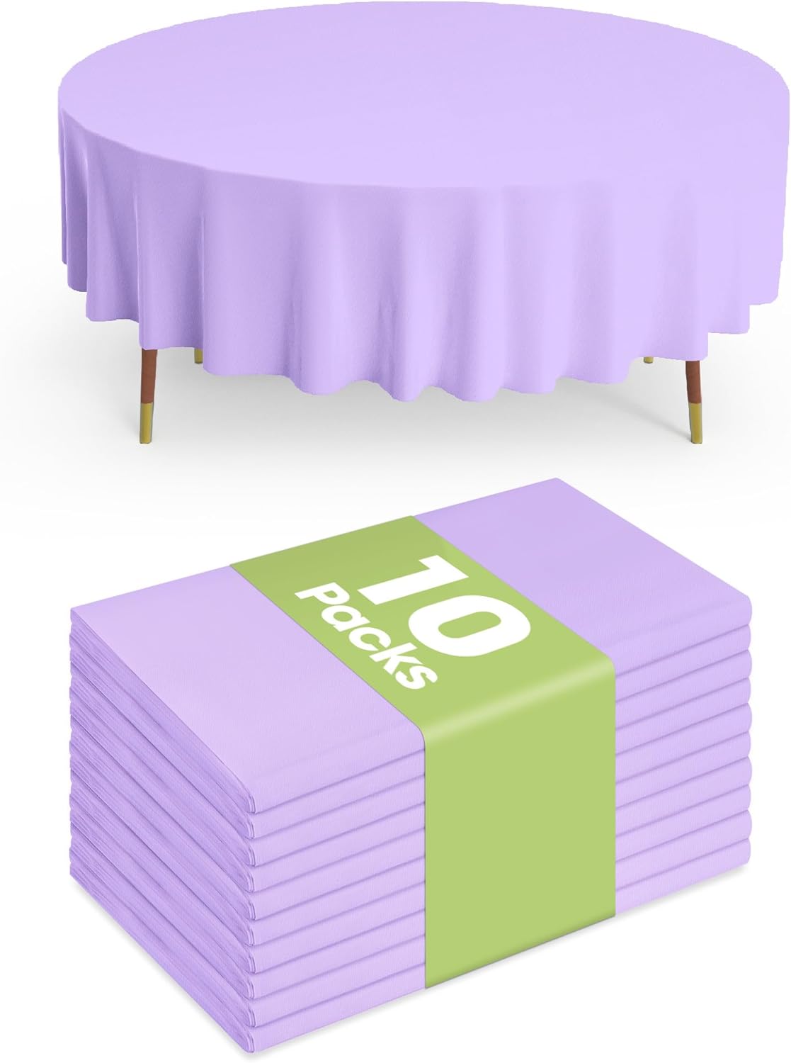 Pureegg Plastic Table Cloth 10 Pack, 54 x 108 Inch Disposable Table Cloths for Party, Picnic and Wedding, Rectangle, White