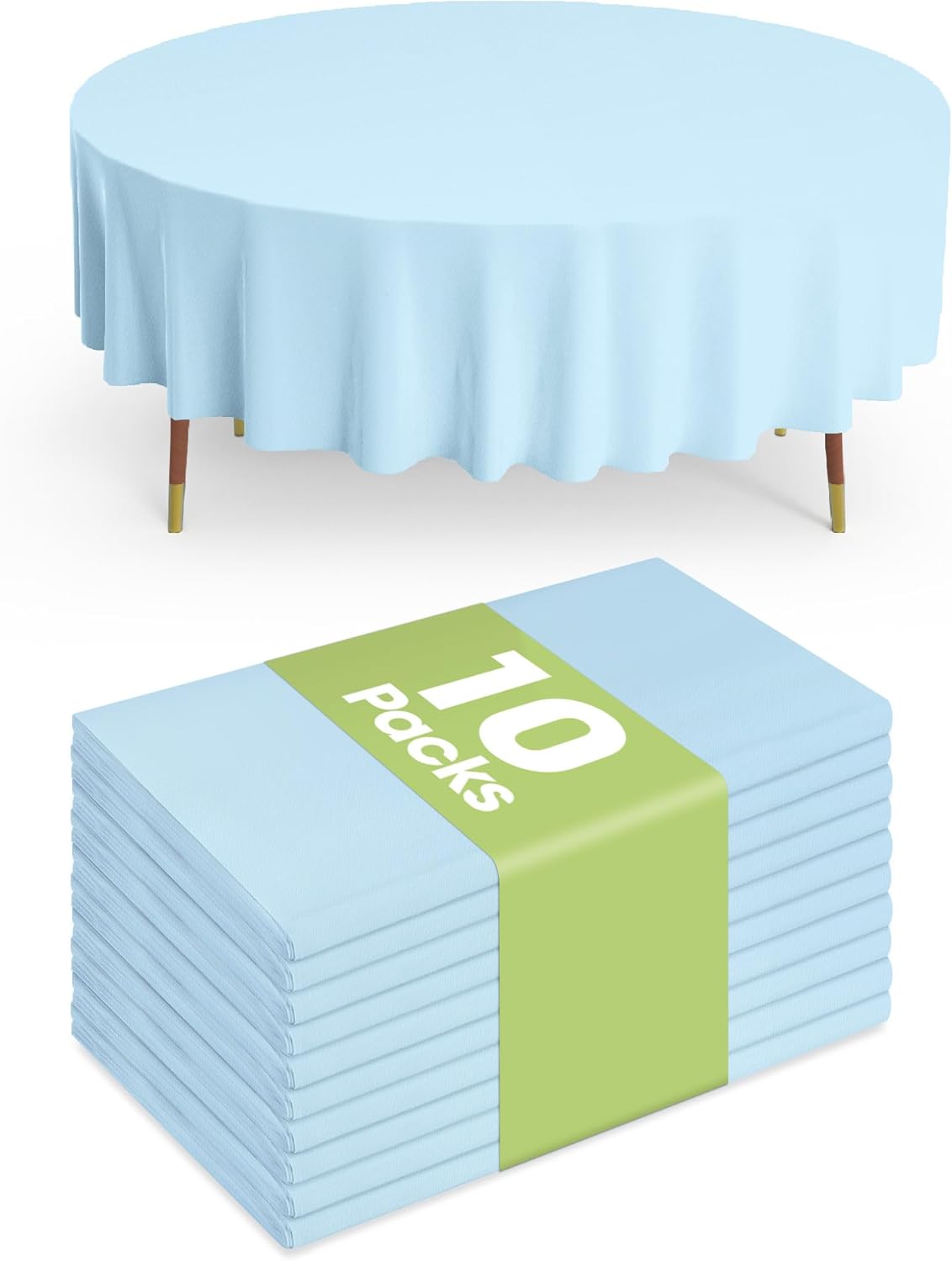 Pureegg Plastic Table Cloth 10 Pack, 54 x 108 Inch Disposable Table Cloths for Party, Picnic and Wedding, Rectangle, White