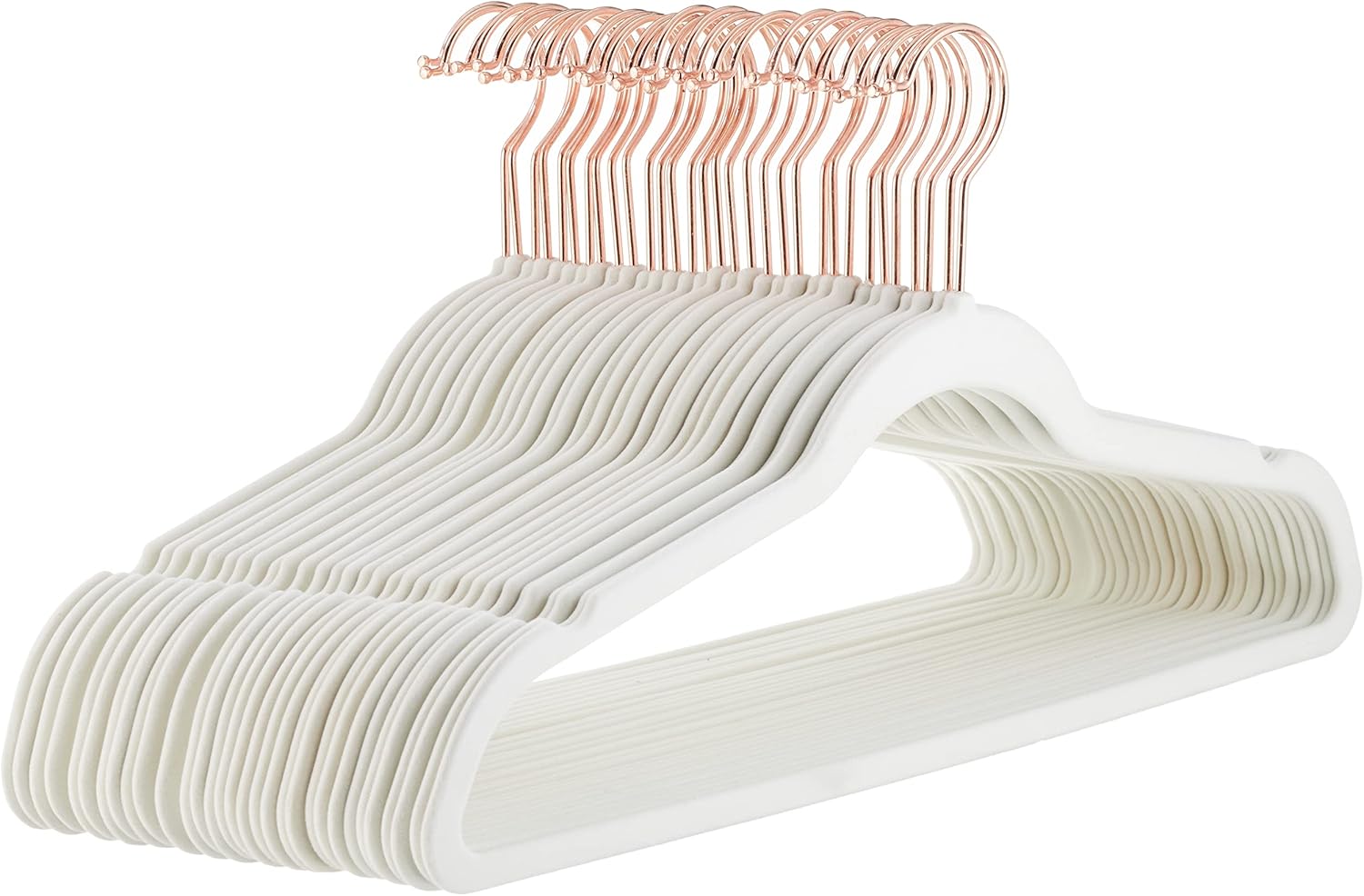 Amazon Basics Slim Velvet Non-Slip Space Saving Suit Clothes Hangers, Closet Organizer, Black, 50-Pack