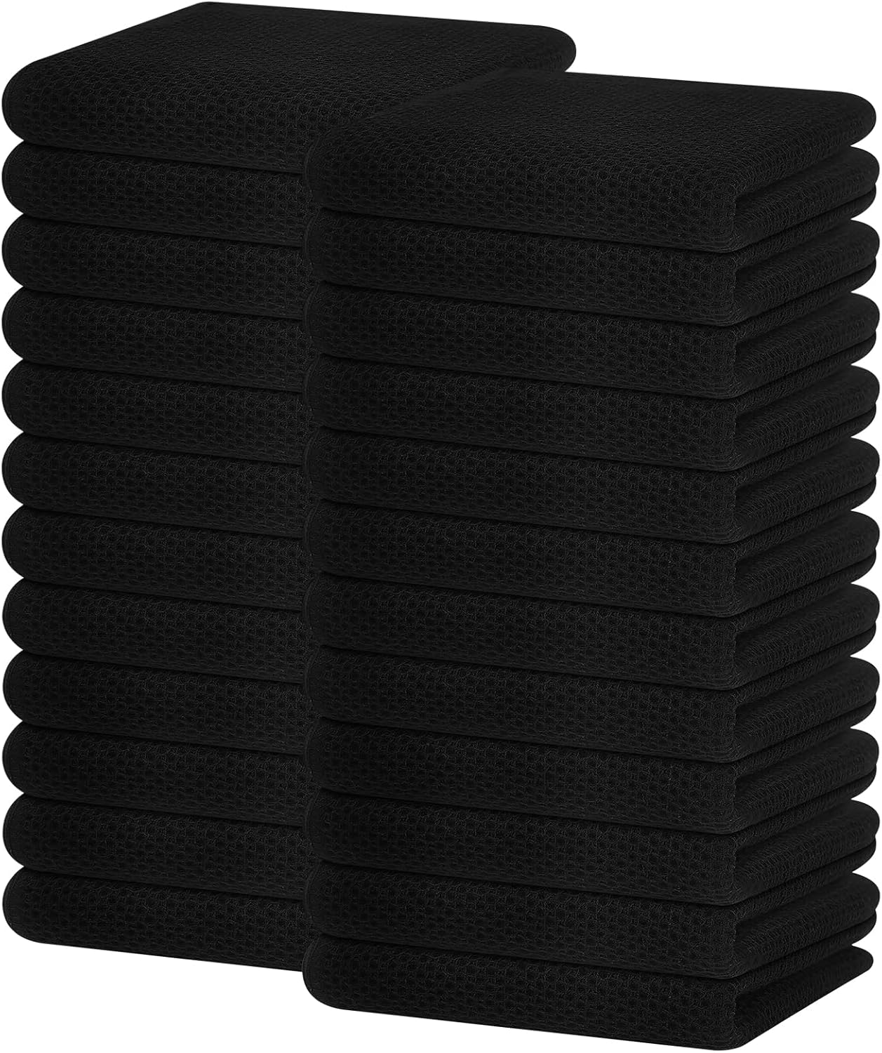 Homaxy 100% Cotton Waffle Weave Kitchen Dish Cloths, Ultra Soft Absorbent Quick Drying Dish Towels, 12 x 12 Inches, 6-Pack, Dark Grey
