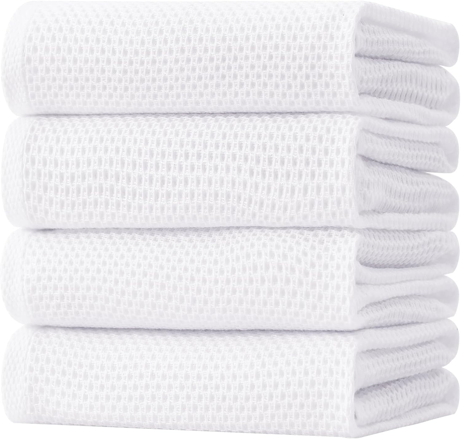 Homaxy 100% Cotton Waffle Weave Kitchen Dish Cloths, Ultra Soft Absorbent Quick Drying Dish Towels, 12 x 12 Inches, 6-Pack, Dark Grey