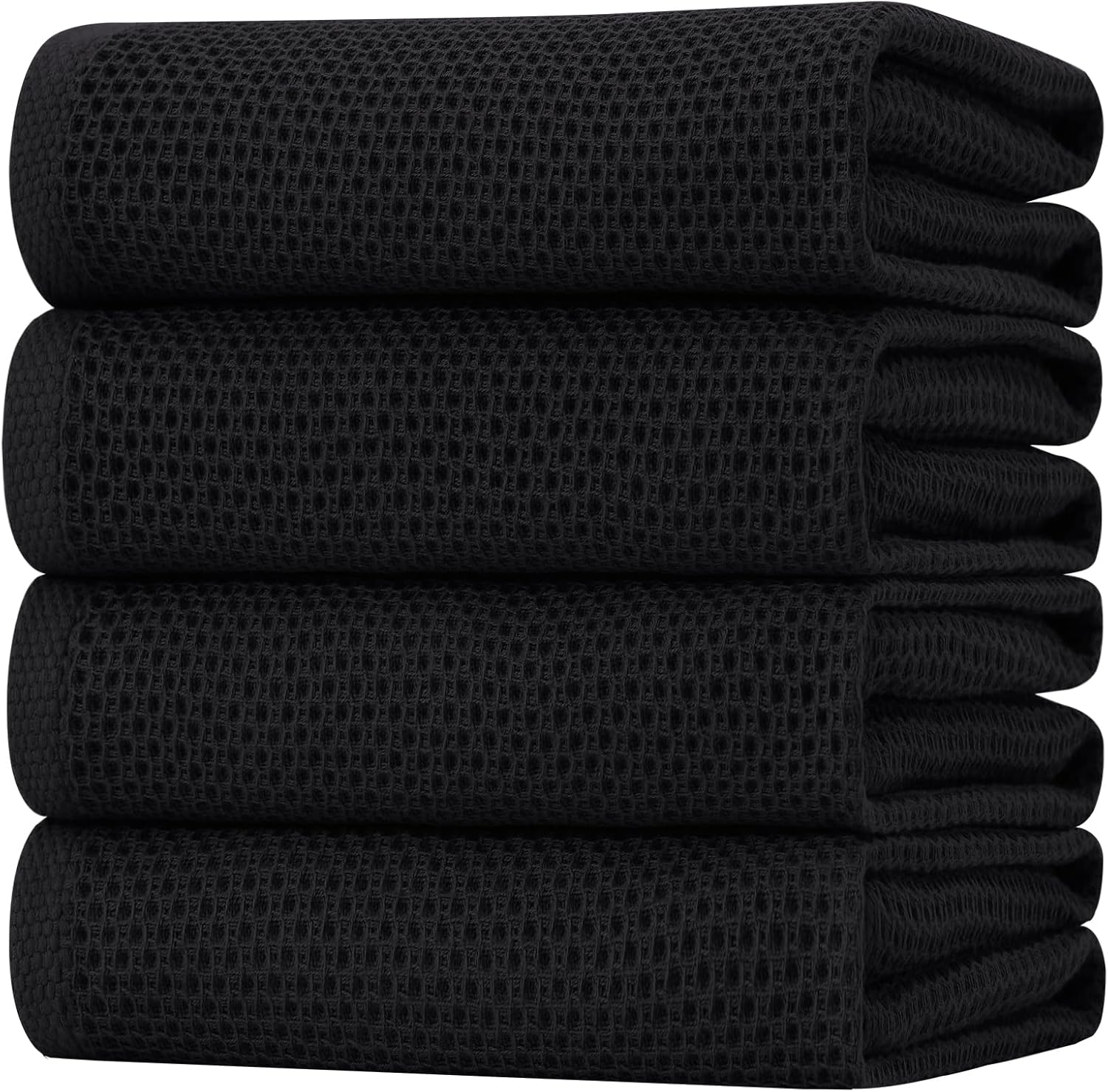 Homaxy 100% Cotton Waffle Weave Kitchen Dish Cloths, Ultra Soft Absorbent Quick Drying Dish Towels, 12 x 12 Inches, 6-Pack, Dark Grey