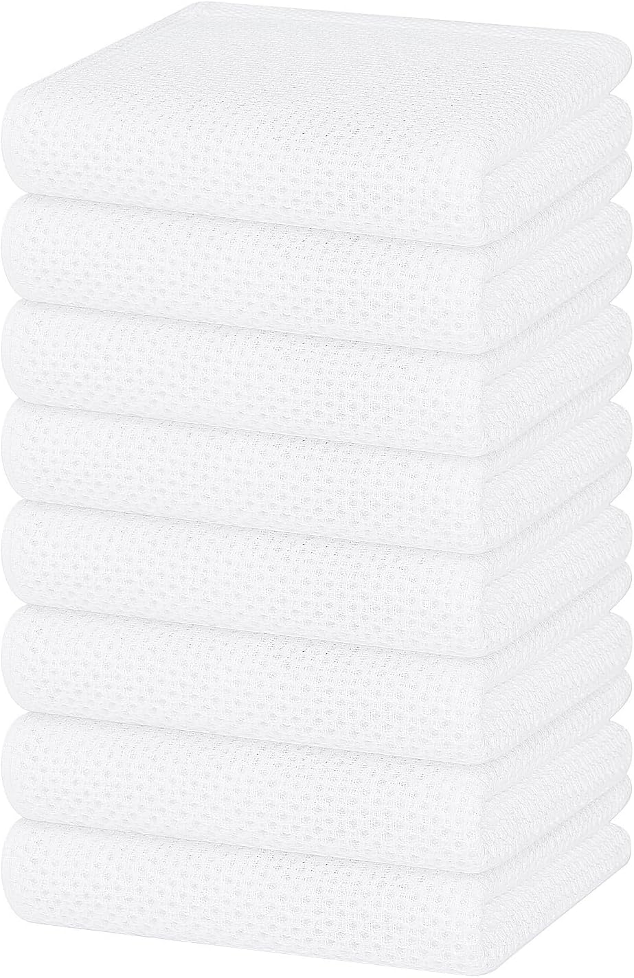 Homaxy 100% Cotton Waffle Weave Kitchen Dish Cloths, Ultra Soft Absorbent Quick Drying Dish Towels, 12 x 12 Inches, 6-Pack, Dark Grey