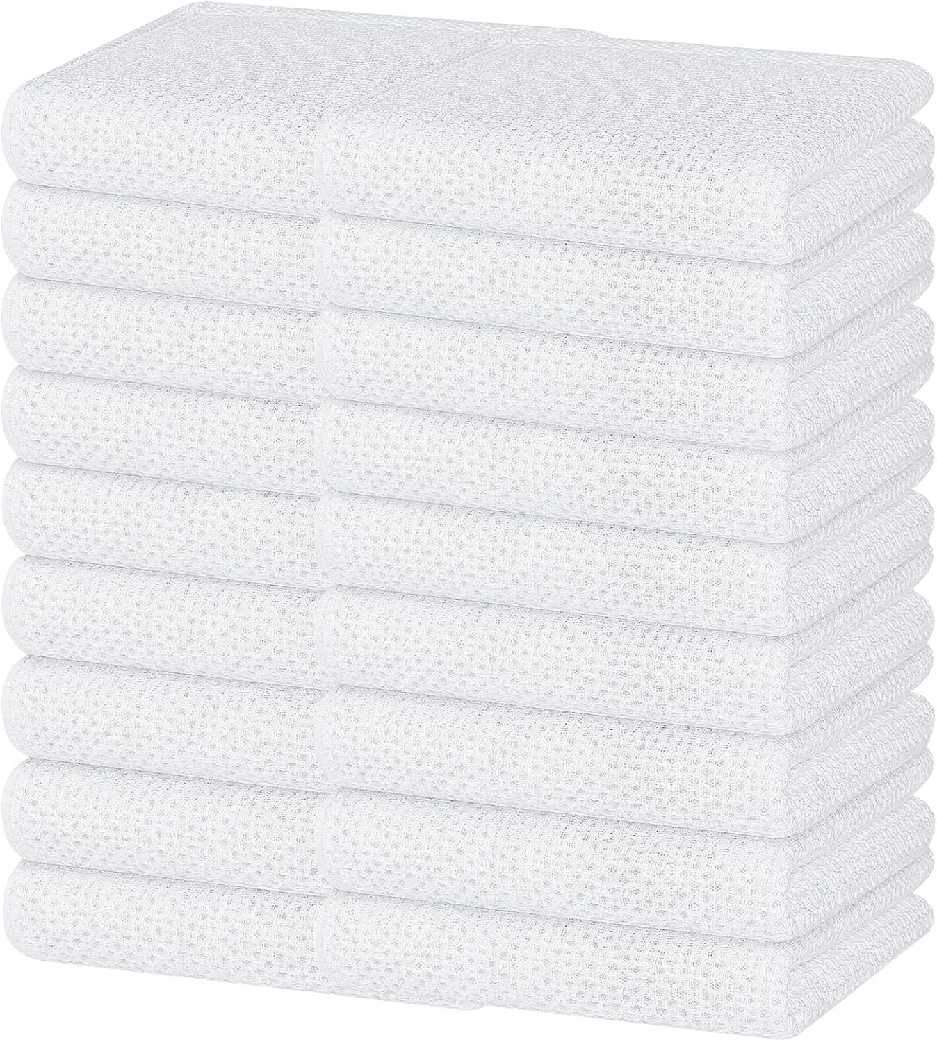 Homaxy 100% Cotton Waffle Weave Kitchen Dish Cloths, Ultra Soft Absorbent Quick Drying Dish Towels, 12 x 12 Inches, 6-Pack, Dark Grey