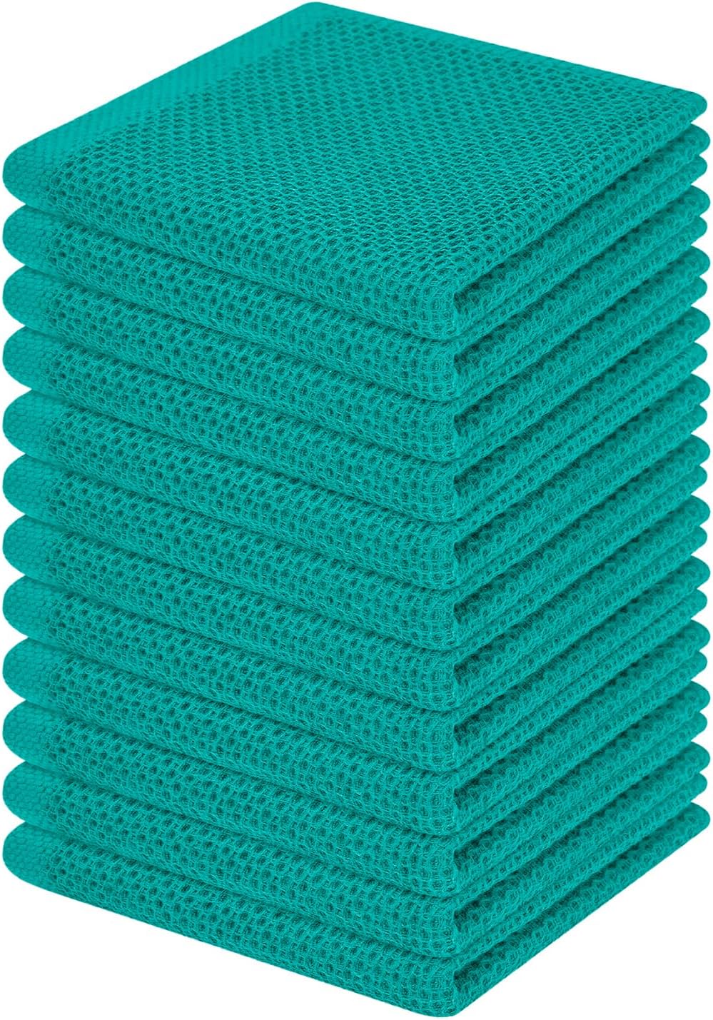 Homaxy 100% Cotton Waffle Weave Kitchen Dish Cloths, Ultra Soft Absorbent Quick Drying Dish Towels, 12 x 12 Inches, 6-Pack, Dark Grey