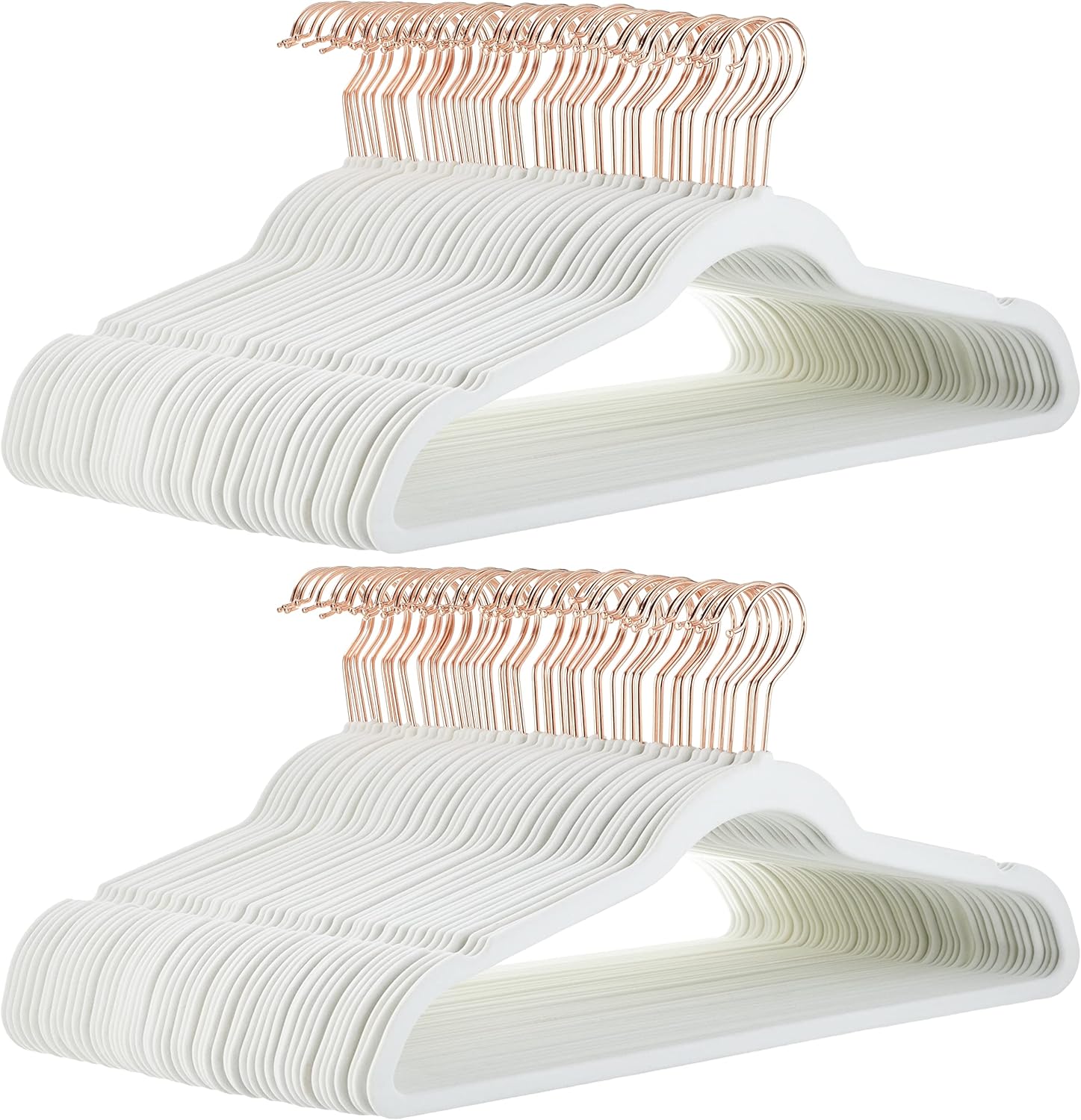 Amazon Basics Slim Velvet Non-Slip Space Saving Suit Clothes Hangers, Closet Organizer, Black, 50-Pack