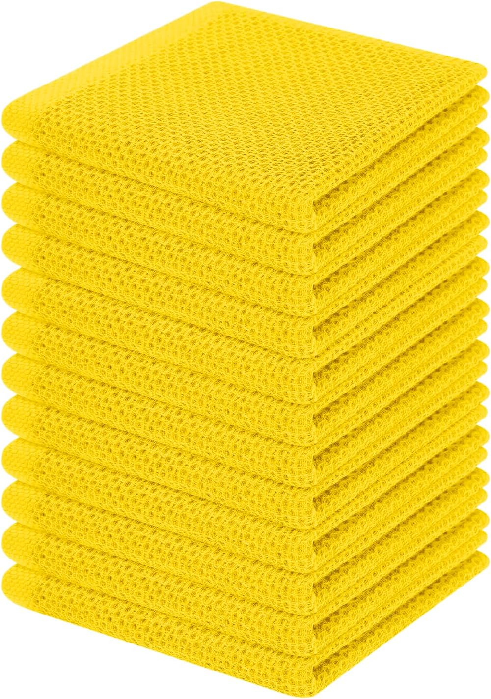 Homaxy 100% Cotton Waffle Weave Kitchen Dish Cloths, Ultra Soft Absorbent Quick Drying Dish Towels, 12 x 12 Inches, 6-Pack, Dark Grey