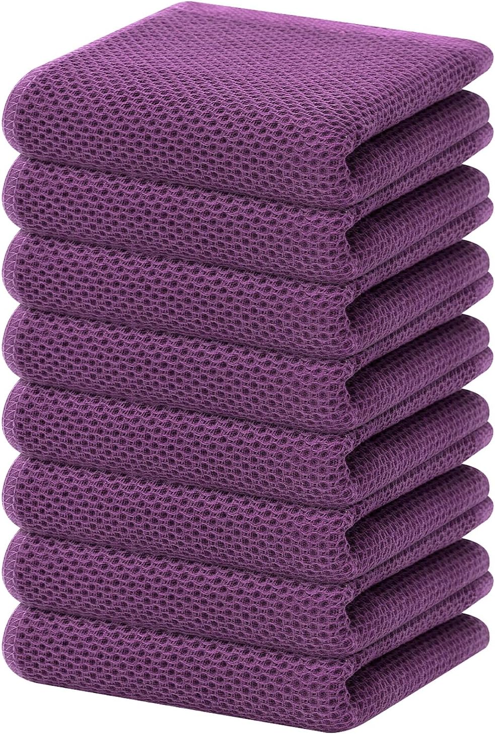Homaxy 100% Cotton Waffle Weave Kitchen Dish Cloths, Ultra Soft Absorbent Quick Drying Dish Towels, 12 x 12 Inches, 6-Pack, Dark Grey