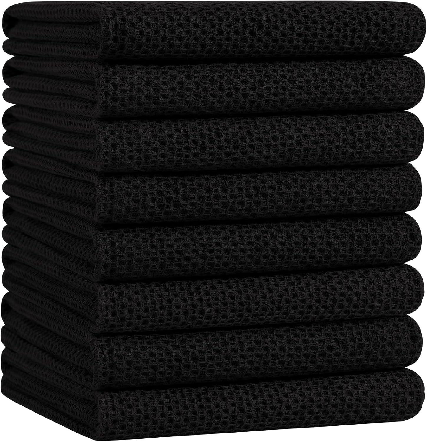 Homaxy 100% Cotton Waffle Weave Kitchen Dish Cloths, Ultra Soft Absorbent Quick Drying Dish Towels, 12 x 12 Inches, 6-Pack, Dark Grey
