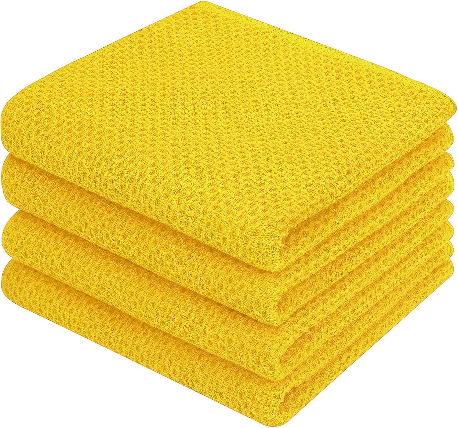 Homaxy 100% Cotton Waffle Weave Kitchen Dish Cloths, Ultra Soft Absorbent Quick Drying Dish Towels, 12 x 12 Inches, 6-Pack, Dark Grey