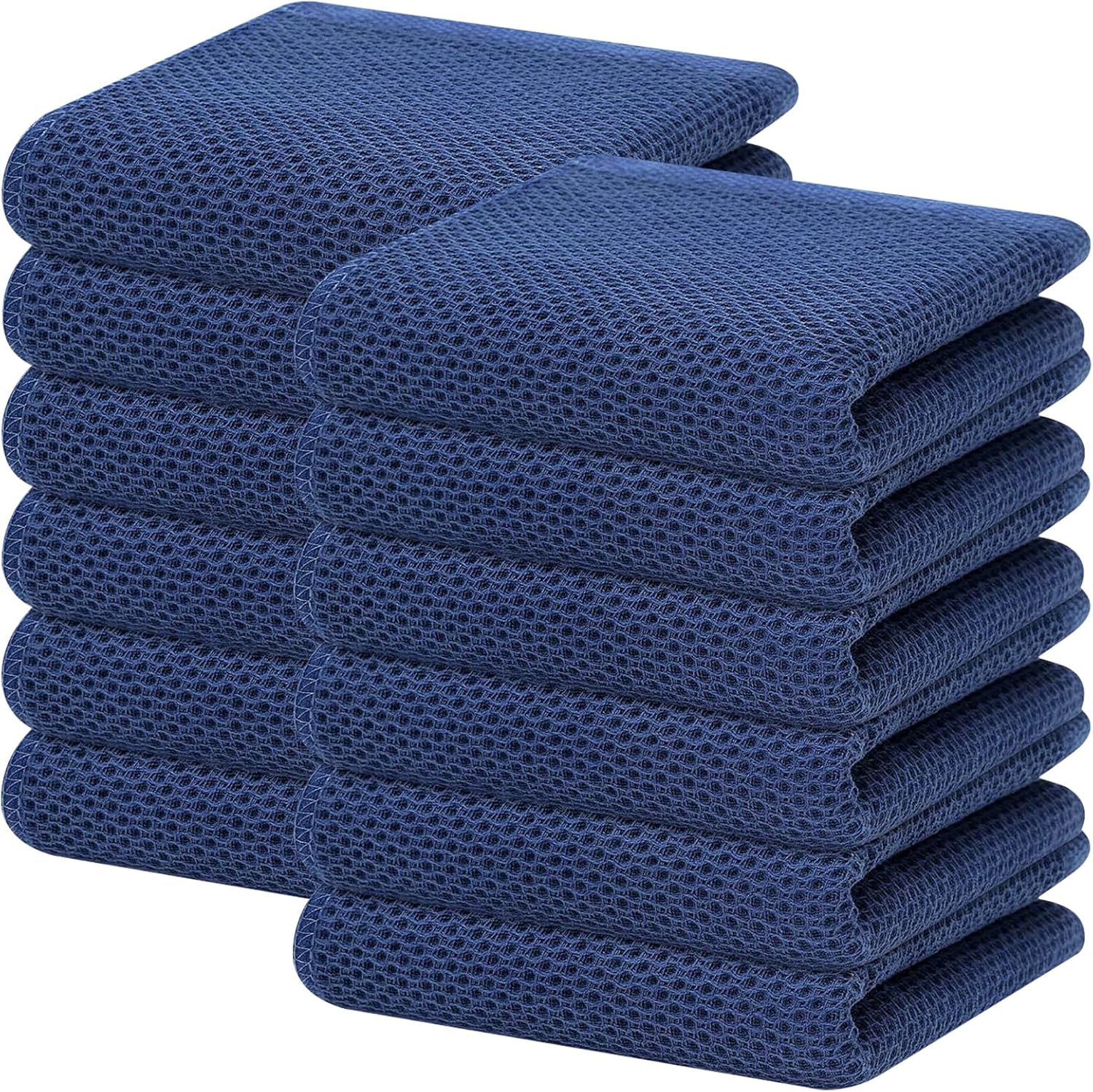 Homaxy 100% Cotton Waffle Weave Kitchen Dish Cloths, Ultra Soft Absorbent Quick Drying Dish Towels, 12 x 12 Inches, 6-Pack, Dark Grey