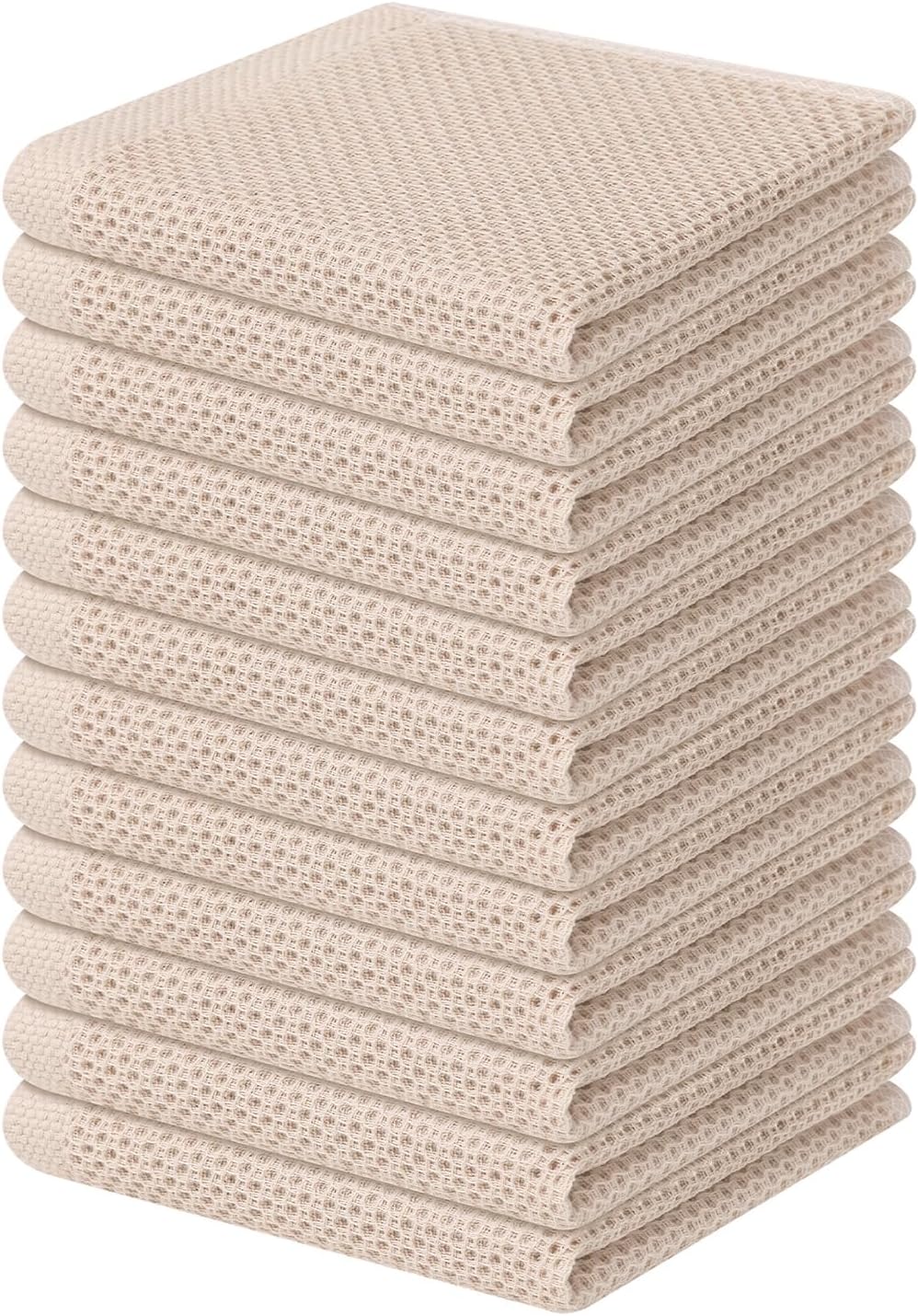Homaxy 100% Cotton Waffle Weave Kitchen Dish Cloths, Ultra Soft Absorbent Quick Drying Dish Towels, 12 x 12 Inches, 6-Pack, Dark Grey