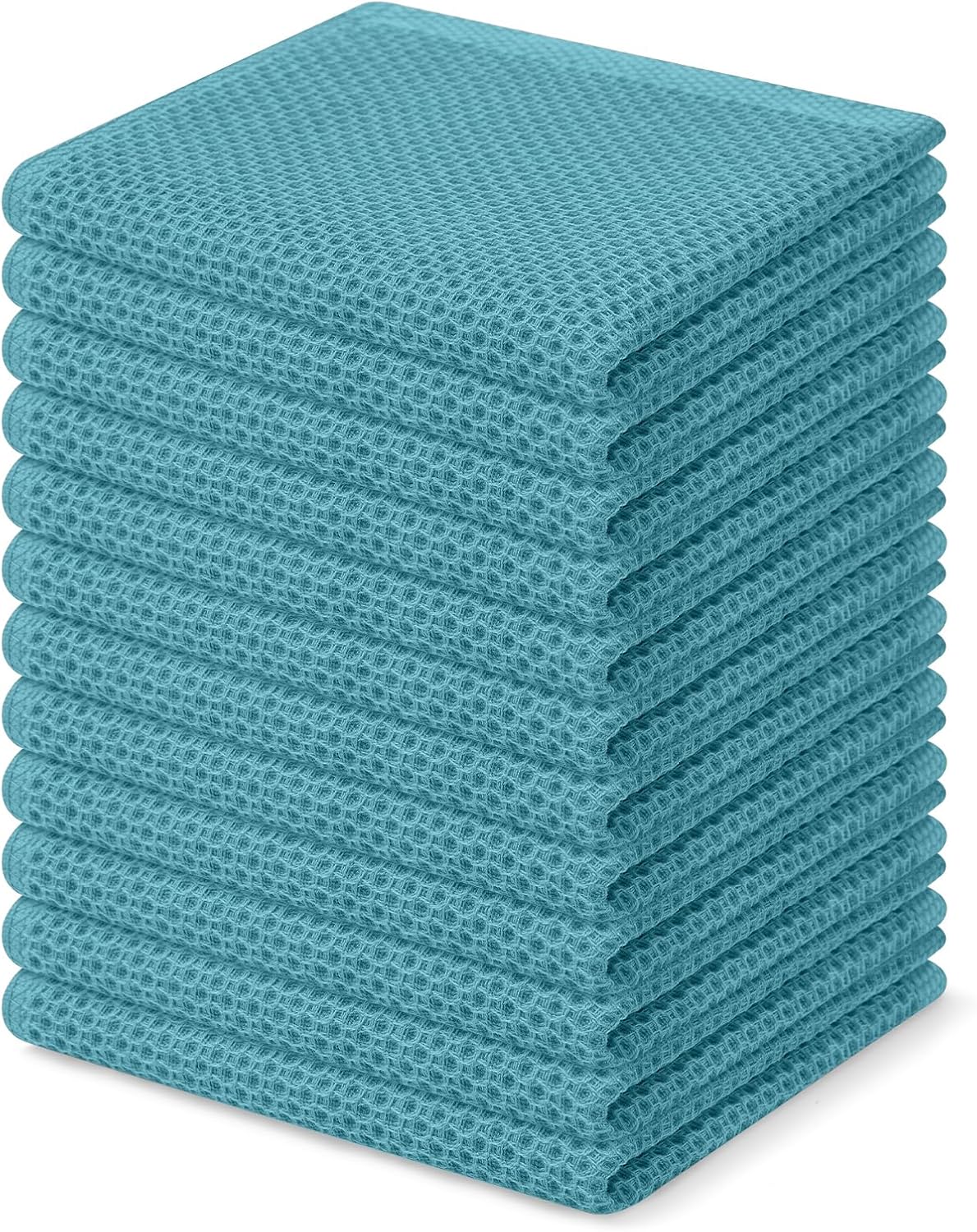 Homaxy 100% Cotton Waffle Weave Kitchen Dish Cloths, Ultra Soft Absorbent Quick Drying Dish Towels, 12 x 12 Inches, 6-Pack, Dark Grey