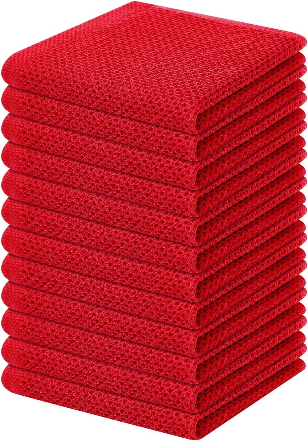 Homaxy 100% Cotton Waffle Weave Kitchen Dish Cloths, Ultra Soft Absorbent Quick Drying Dish Towels, 12 x 12 Inches, 6-Pack, Dark Grey