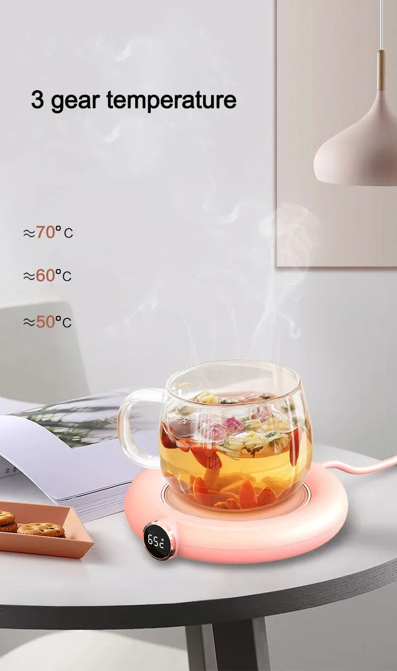 Cup Warmer Pad USB Charge Home Office 3 Temperatures Adjustable Heat Plate LED Display Electric Heater Mug Pad Winter Kitchen Gadgets