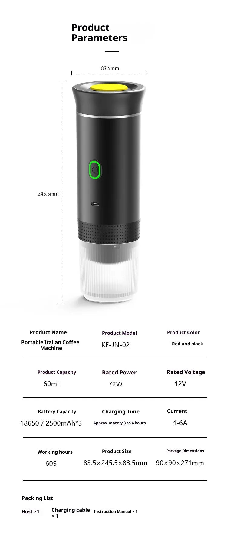 Electric Grinder Coffee Travel Handy 3 In1 Espresso Portable Coffee Espresso Maker Machine Cafe Portable Capsule Coffee Machine Kitchen Gadgets